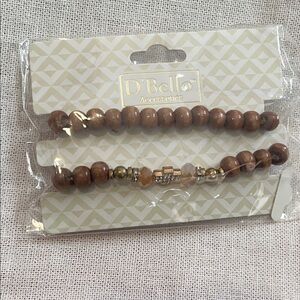 Brown Beaded Bracelet Set